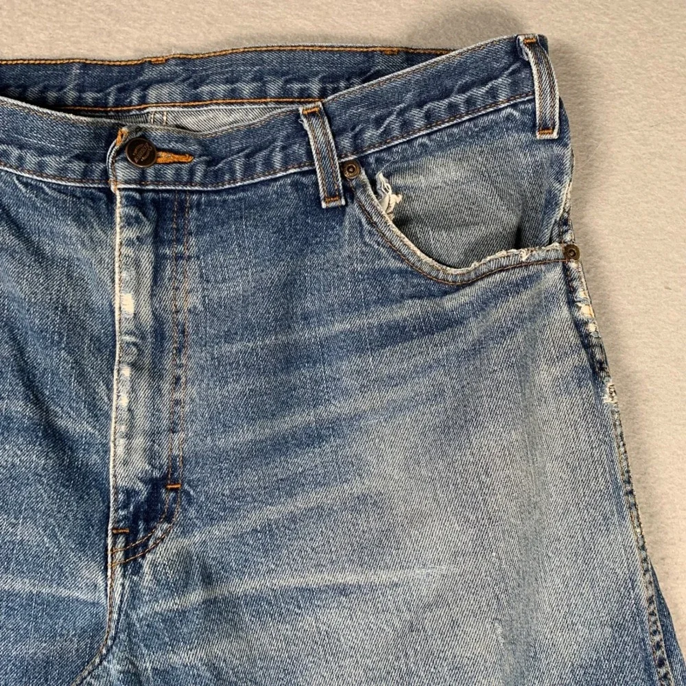 Dickies Jeans Mens 38x30 Blue Distressed Straight Leg Denim Workwear W6D1444 - Picture 8 of 16
